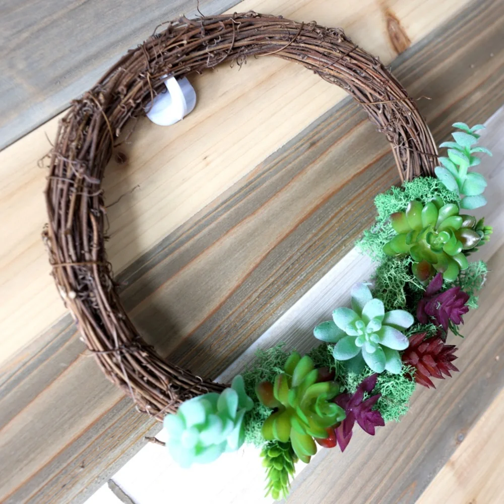 10" Grapevine Wreath with Hi-Quality Succulents & Moss Handmade Home Decor - Picture 3 of 3